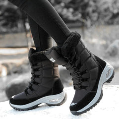 thickened non-slip warm snow boots large size cold-resistant high-top cotton