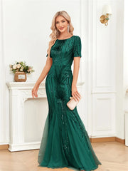 Homecoming Dresses: Sequins Gold Formal Evening Dress Women Prom Gowns