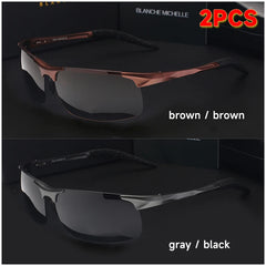 Sport Sunglasses Polarized Men UV400 Rectangle Gold Outdoor Driving Sun Glasses