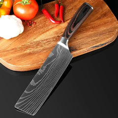 Professional Damascus Kitchen Knives Japanese Santoku Cleaver Slicing Knife Stainless