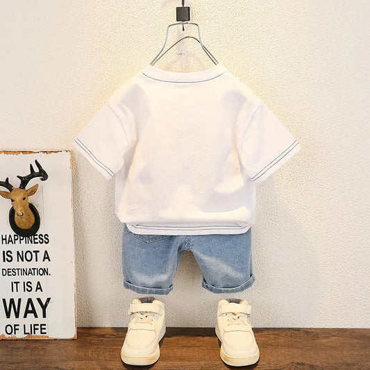 1-5Year New Fashion Summer Baby Boys Clothes Suit Children Cotton Shirt Pants 2Pcs/Sets Toddler Infant Costume Kids Tracksuits