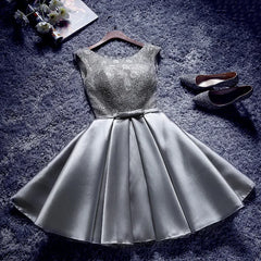 Homecoming Dresses: Prom Evening Dresses A-Line Short Satin Sleeveless Gown