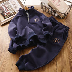 New Boys Clothing Set Autumn Winter Teenager Long Sleeve Clothes Suit Letter Pullover Tops Pants 2Pc Outfits Children Tracksuits
