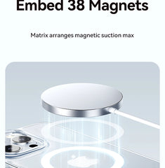 Magnetic Transparent Case For iPhone 15 14 13 Pro Max Case For Magsafe Wireless Charge Shockproof Cover Anti-fall