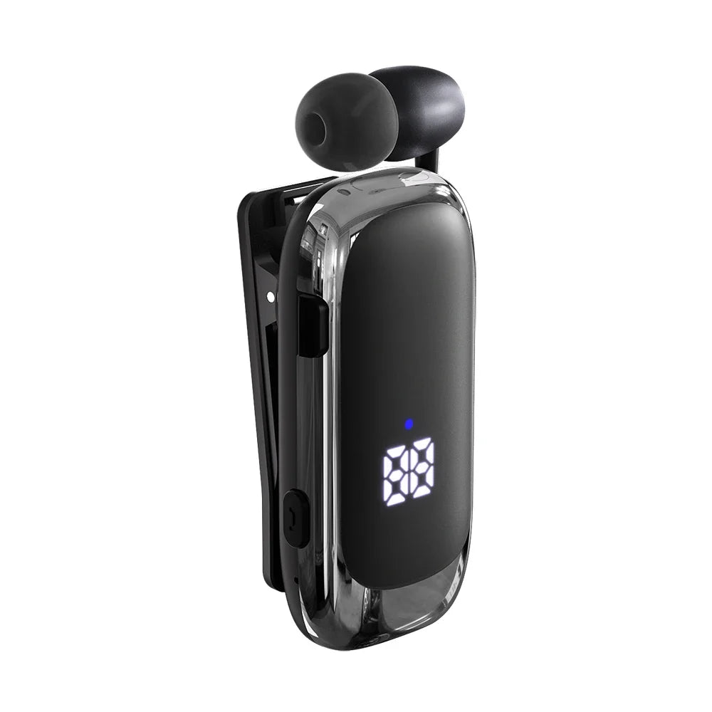 K88 Lavalier Business Bluetooth 5.4 Headphone Talk/Music Time 20 Hours,LED Digital Display,Noice Cancelling Wireless Earphones