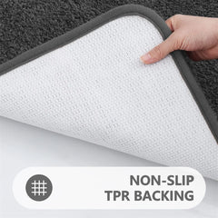 Bathroom Rug Mat Shaggy Soft Absorbent Bath Rug Non Slip Thick Plush Machine