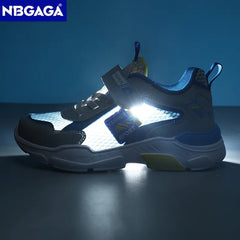 Summer Single Net Breathable Boys Sport Shoes Children Sneakers Rubber Leisure