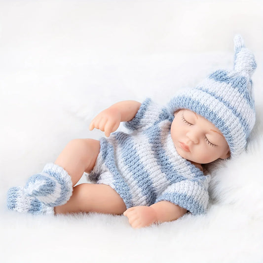 Mini 7 Inch Reborn Doll Sleeping Baby Doll 19cm Born Dolls Baby Toys ,The Best Gift for Girls.