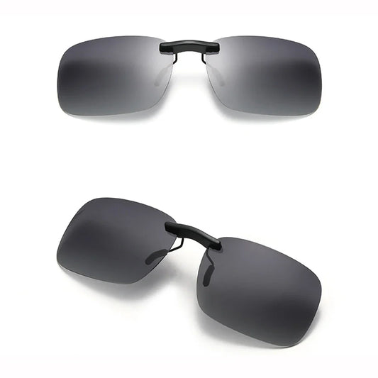 KLASSNUM Polarized Rimless Men Clip On Sunglasse Glasses Narrow Clip-on Lenses Women Anti-glare Sunglasses UV400 Goggles New In