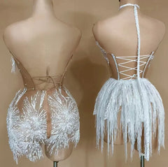 Formal attire Dresses: Backless Halter Sheath Dress Evening Party Performance