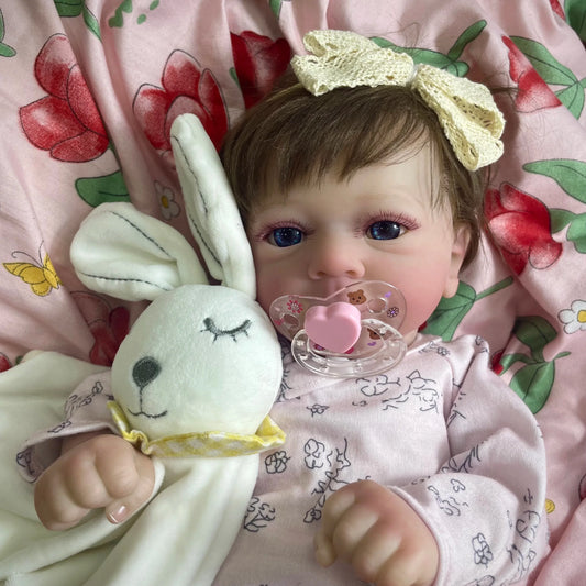MRB 17-18Inch Finished Reborn Dolls Felicia Silicone Vinyl Or Cloth Doll Lifelike Adorable Newborn Girl Best Christmas Gift
