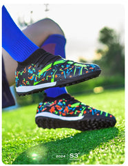 Men Soccer Shoes Long Spikes Soccer Cleats Indoor Sports Shoes Professional