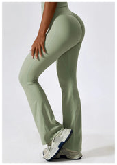 Feeling Workout Leggings Women Gym High Waist Push Up Flared Pants Dancing
