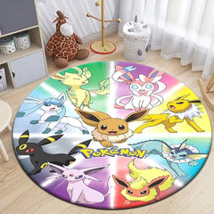 Pokemon Cartoon HD Printed Round Carpet Dropshipping Rug for Living Room Area Rug