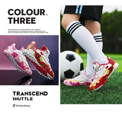 Football Boots Society Futsal TF Pink Soccer Tennis Shoes Sports
