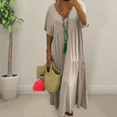 Soft Chic Big Hem Beach Maxi Dress Plus Size Lady Summer Dress Ankle Length