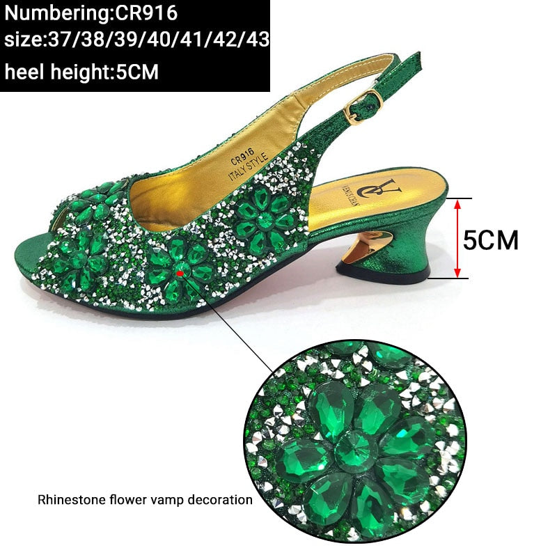 Matching Shoes and Bags: Shoes And Bag Matching Set With gold Women Italian Shoes