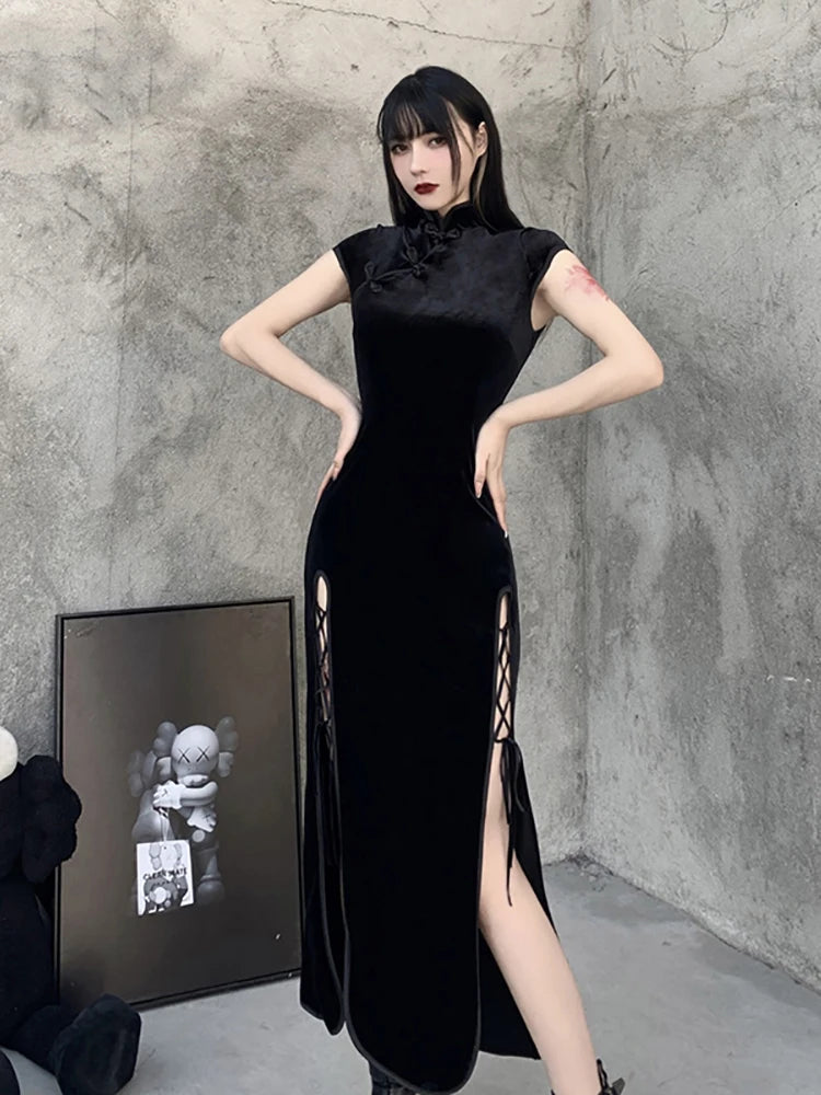 Formal attire Dresses: Goth Dark Romantic Gothic Velvet Aesthetic Dresses