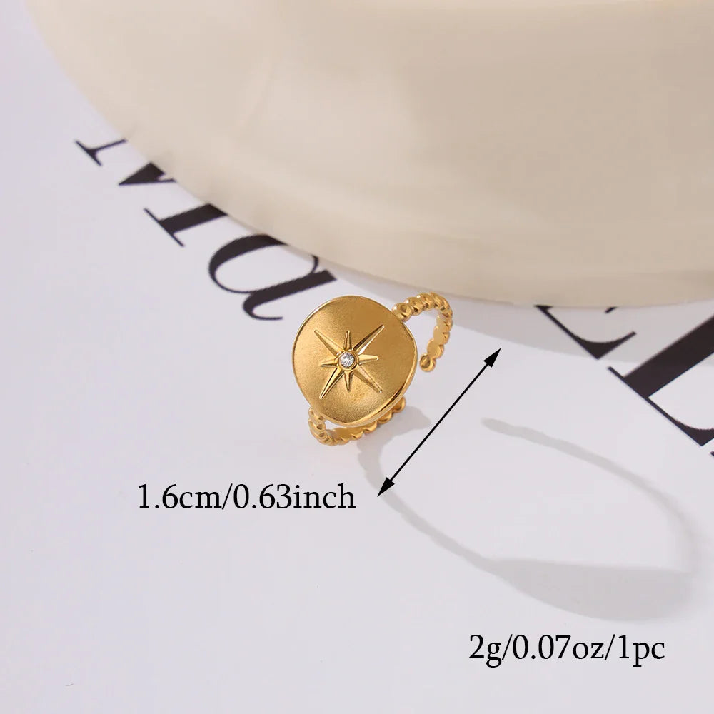10pcs gold stainless steel women's rings are randomly shipped (without box)