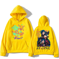 Arcane Jinx Hoodies Man Women Harajuku Clothing Hot Anime Arcane Pullovers Unisex