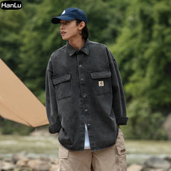 Men's Autumn/Winter Denim Jacket Gothic Streetwear Coat American Hip Hop Coat