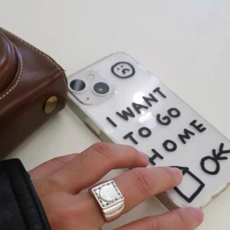 Ins Korean Cute Simple Graffiti Phone Case for iPhone 16 15 14 13 12 11 Pro Max X Xs Max XR 8 7 Plus Soft Clear Cover Fundas