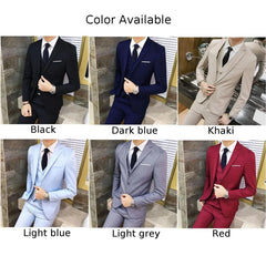 Tuxedo for Mens: Men Suit Regular Slight Stretch Three Piece Set Trousers Blazer