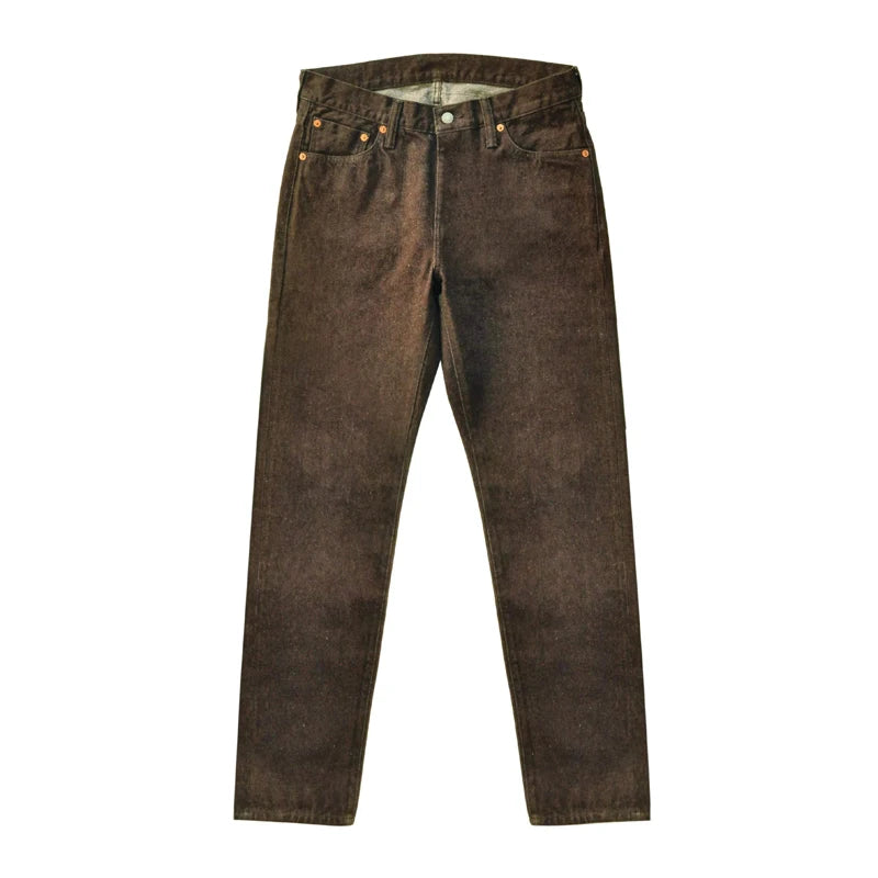 Men Jeans Brown Jeans Men Jeans Trousers Selvedge Denim Jeans