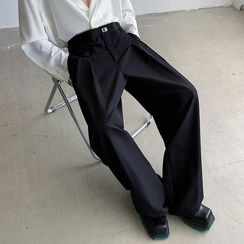 Baggy Black Mens Oversized Fashion Society Mens Dress Pants Mens Office Formal Trousers