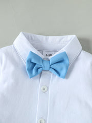 3Pcs Gentleman Outfits Birthday Costume Baby Boy Spring Autumn Clothing Set Solid Vest Suit Formal Wears For 3-24M Suit Clothes