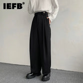 Men's Straight Suit Trousers Male Loose Solid Color Wide Leg Pants Spring