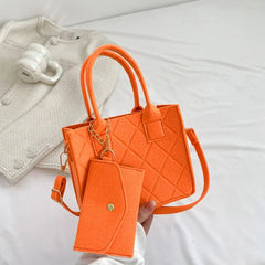 Zipper Messenger Bag Solid Color Felt Women Shoulder Bag Luxury Designer