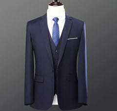 Business Suits For Men Western-style Casual Clothes Blazers Vest Pants 2-piece Set