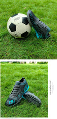 Men Soccer Shoes Turf Indoor Long Spikes High Ankle Football Field Boots