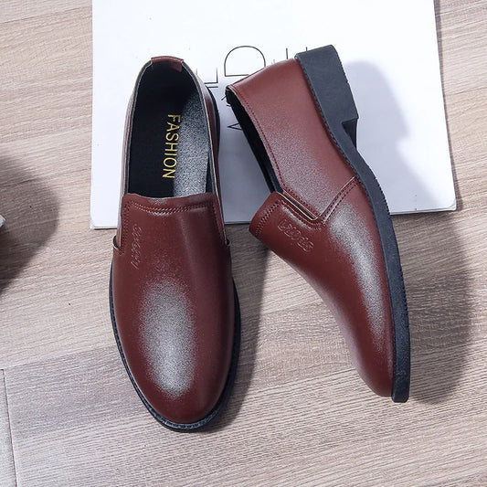 Mens Leather Dress Shoes Formal Brown Elegant Men's Shoes for Men Casual