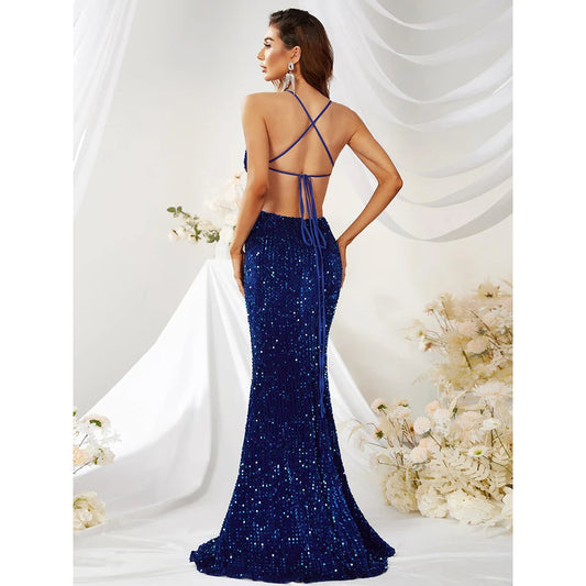 Formal attire Dresses: Women's Deep V Neck Sleeveless Evening Dresses