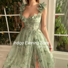 Homecoming Dresses: Prom Dresses A-Line Strapless Split 3D Butterfly Open Back