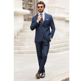 Prom Suits for Men: Navy Blue Men Suits Business Outfits 2 Piece Jacket Pants
