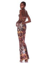 Formal attire Dresses: Long Dress Women Luxury Sequins Flower Backless Slim Dress