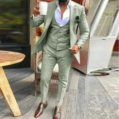 Tuxedo for Mens: Light green Suits Men Suits 3 Pieces Wedding Wear Business Male