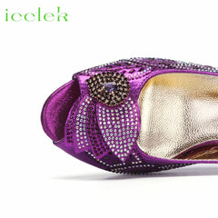 Matching Shoes and Bags: Purple Color Women Peep Toe Sandals Shoes