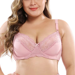 Large Size Bras D Cup for Women Underwired Non-padded Bra Ladies