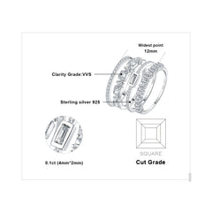 925 Sterling Silver Wedding Band Solitaire Eternity Stacking Rings for Women