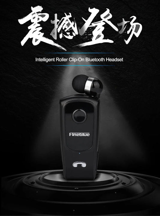 Fineblue F920 Wireless Retractable Portable Mini Bluetooth Headset Calls Remind Vibration Wear Clip Sports Running Earphone