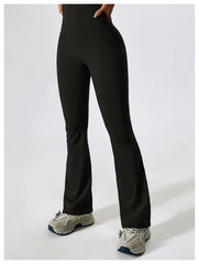 Women Wide-leg Pants Yoga Leggings Tights High Waist Leisure Flared Pants Dance