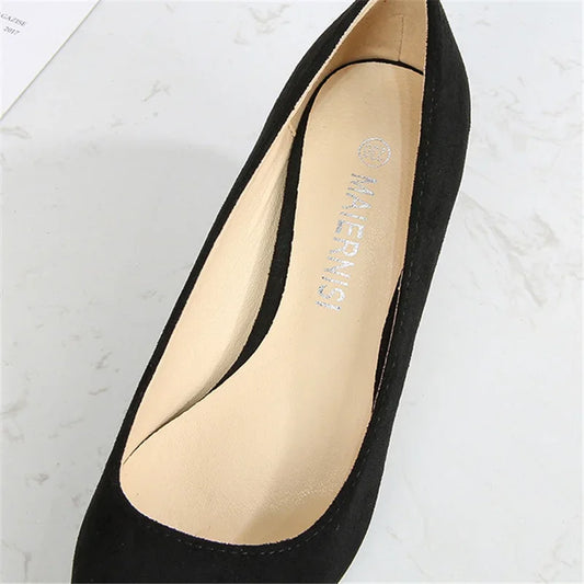 Women 5cm High Heels Scarpin Valentine Low Heels Pumps Lady Pointed Toe