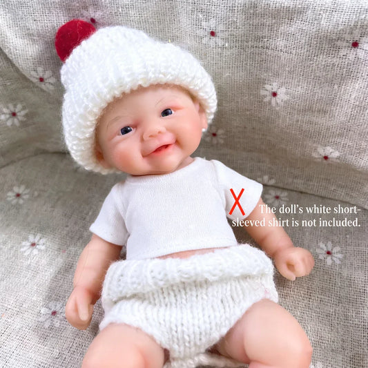 Mini 6 Inch 15CM Silicone Chubby Reborn Baby Doll Vivienne Full Soft Solid Silicone Doll Girl Birthday Christmas Gift
