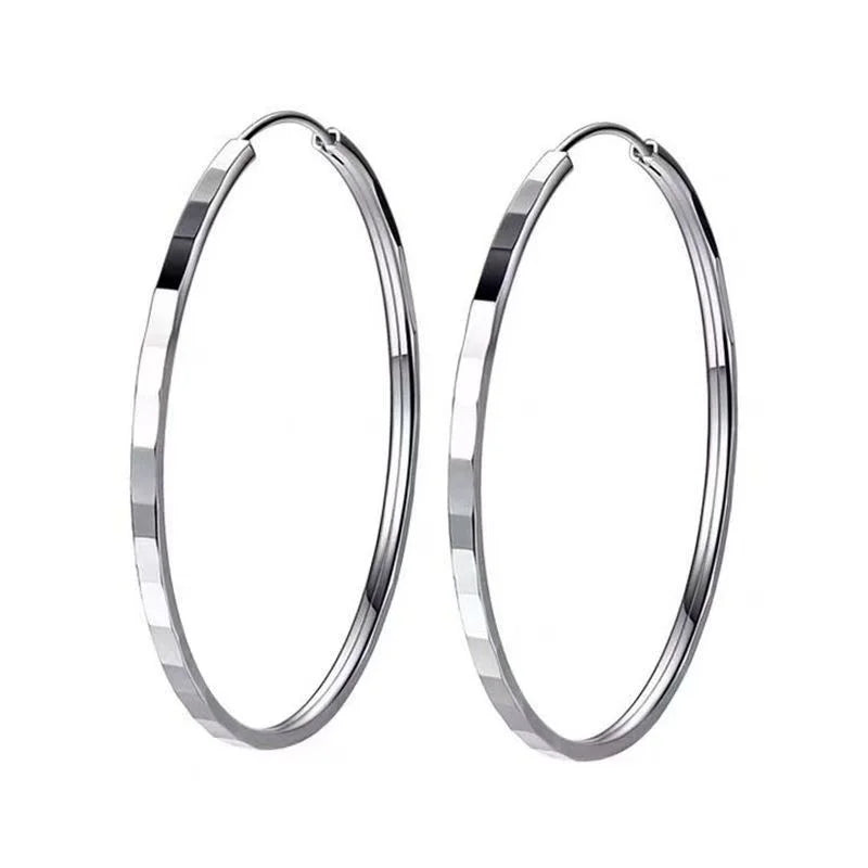 Senlissi - New Fashion 18K Gold Plated Hoop Earrings For Women 925 Sterling Silver Earring Cерьги Kольца Jewelry Girlfriend Gift