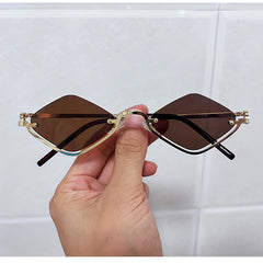Sunglasses Women Luxury Brand Metal Half Frame Sun Glasses Ladies Hipster