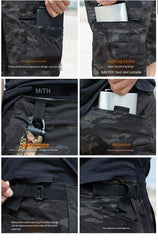 Mens Cargo Shorts Summer Tactical Cropped Trousers Outdoor Waterproof Multi-pocket